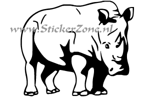 Sticker van een Neushoorn