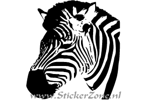 Sticker van een Zebra hoofd
