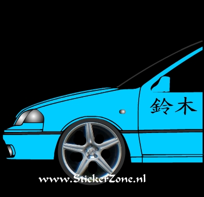 Japanse Tekens Stickerset op Suzuki