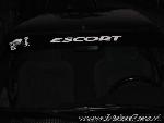 Ford Escort met Escort Raamsticker en BadAss met Flitskast