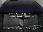 Mitsubishi Colt met Colt raamsticker open versie