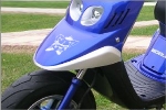 Voorbeeld van een BadAss Sticker op een Scooter