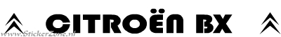 Citroen BX Sticker met logo in een speciale letter