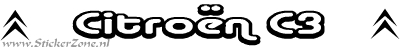 Citroen C3 Sticker met logo in een sierlijke letter