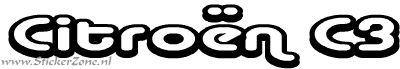 Citroen C3 Sticker in een sierlijke letter