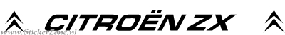 Citroen ZX Sticker met logo in een schuine letter