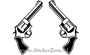 Stoere Sticker van 2 revolvers