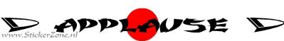 Applause Sticker met logo in Japanse Stijl met de Rising Sun