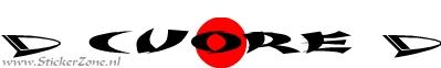 Cuore Sticker met logo in Japanse Stijl met de Rising Sun