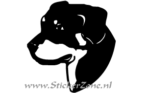 Sticker met een Rottweiler Kop