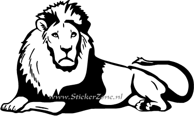 Sticker van een liggende Leeuw