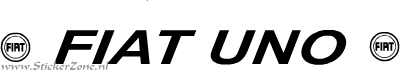 Fiat Uno Sticker met logo in de originele letter