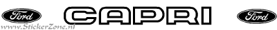 Ford Capri Sticker met Logo in een open letter