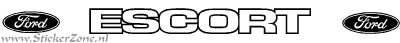 Ford Escort Sticker met logo in de open letter
