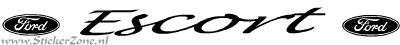 Ford Escort Sticker met logo in een schuine letter