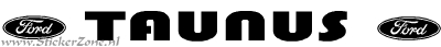 Ford Taunus Sticker met Logo in een ronde letter