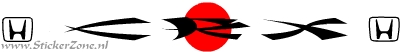 Honda CRX Sticker Japanse Stijl met de Rising Sun