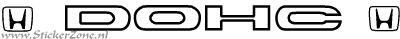DOHC Sticker met logo in originele open letter