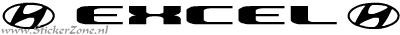 Hyundai Excel Sticker met logo in een elegante letter