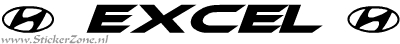Hyundai Excel Sticker met logo in de originele letter