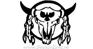 Sticker van een Buffel Schedel