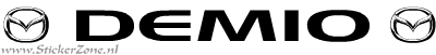 Mazda Demio Sticker met logo in een futuristische letter