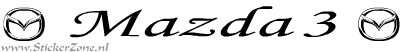 Mazda 3 Sticker met logo in een mooie schuine letter