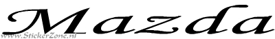 Mazda Sticker in een cursieve letter