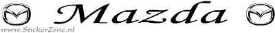 Mazda Sticker met logo in een cursieve letter