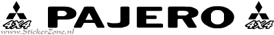 Mitsubishi Pajero Sticker met Logo in de orginele letter