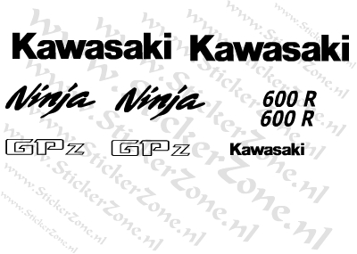 Stickerset Kawasaki GPZ 600 R