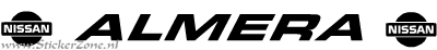 Nissan Almera Sticker met logo in een stevige letter