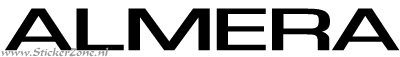 Nissan Almera Sticker in een slanke letter