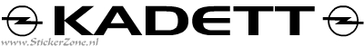 Opel Kadett Sticker met logo in een leuk lettertje