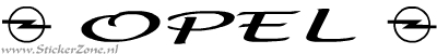 Opel Sticker met logo in een schuine letter