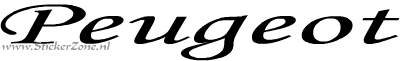 Peugeot Sticker in een sierlijke letter