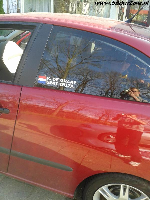 Rallystickerset met 2 namen Nederlandse vlag