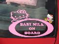 Rover met babysticker Baby Mila on Board