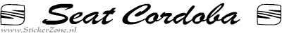 Seat Cordoba Sticker met logo in een mooie letter