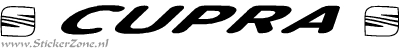 Cupra Sticker met logo in een dichte letter
