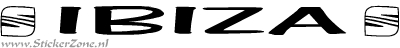Seat Ibiza Sticker met logo in een leuk lettertje