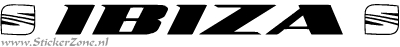 Seat Ibiza Sticker met logo in een schuine en strakke letter
