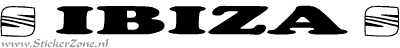 Seat Ibiza Sticker met logo in een schreefletter