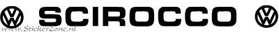 VW Scirocco Sticker met logo in een strakke letter